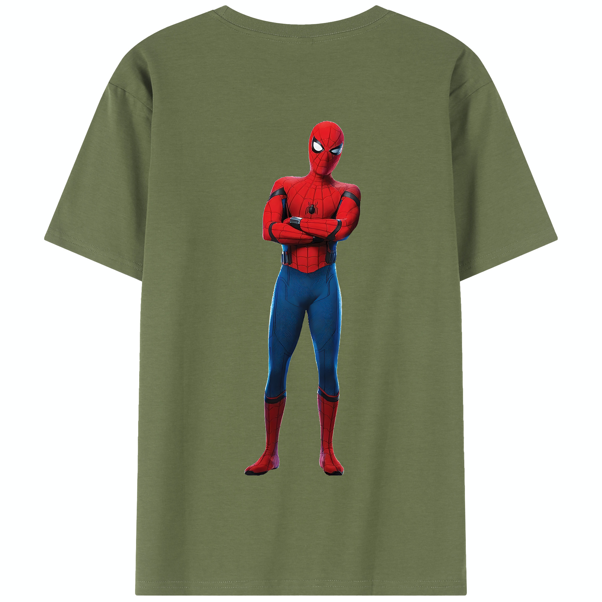 （画像用） Spider Man スパイダーマン 綿100％半袖Tシャツ（背面プリント）